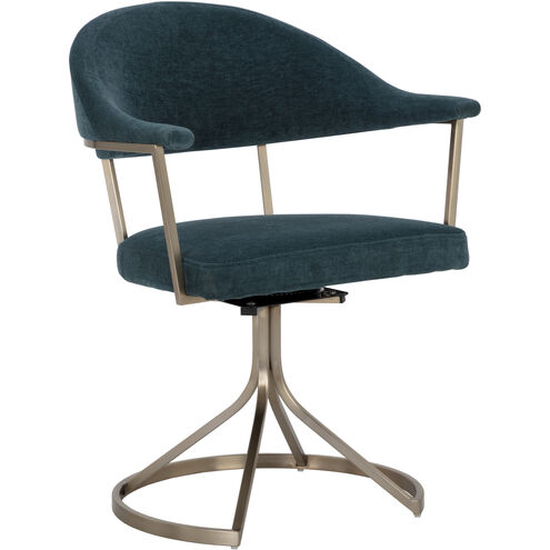 Bexley Danny Teal Swivel Dining Armchair, Swivel